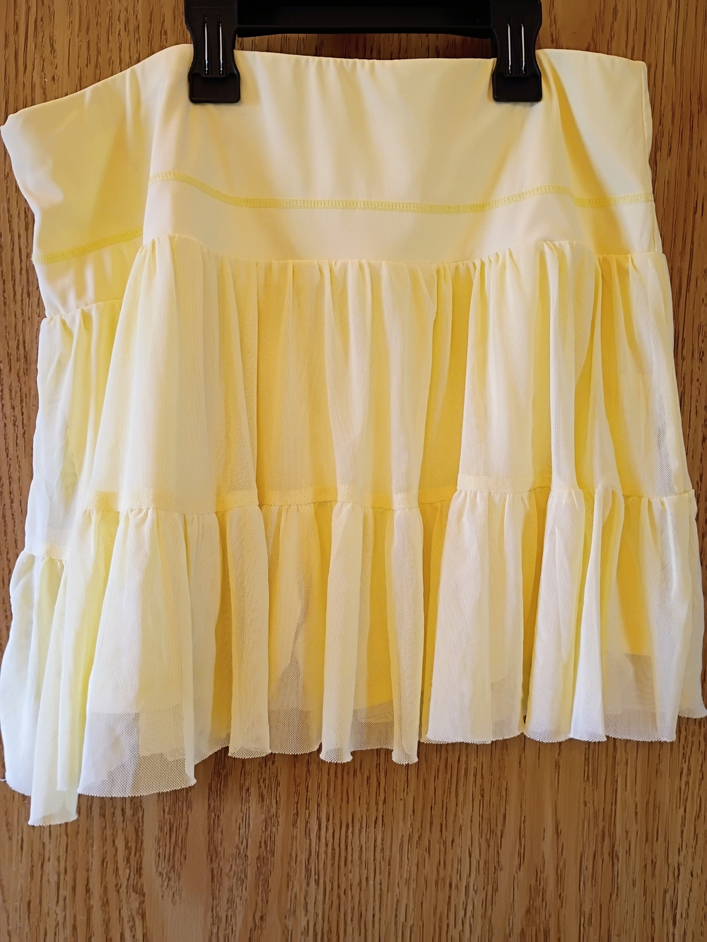 Light Yellow Tiered Mini Skirt - Picture 2 of 4